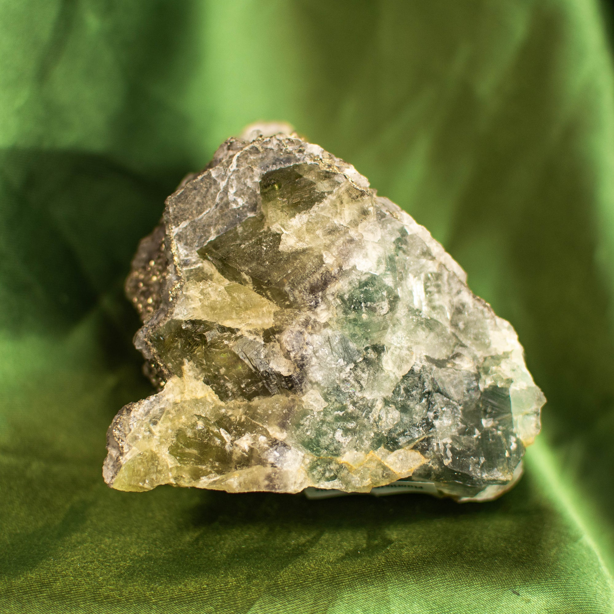 Raw Fluorite, Pyrite and Calcite Matrix