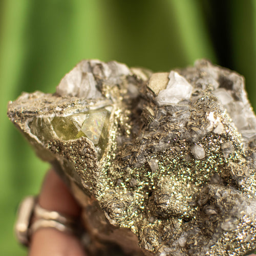 Raw Fluorite, Pyrite and Calcite Matrix