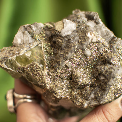 Raw Fluorite, Pyrite and Calcite Matrix