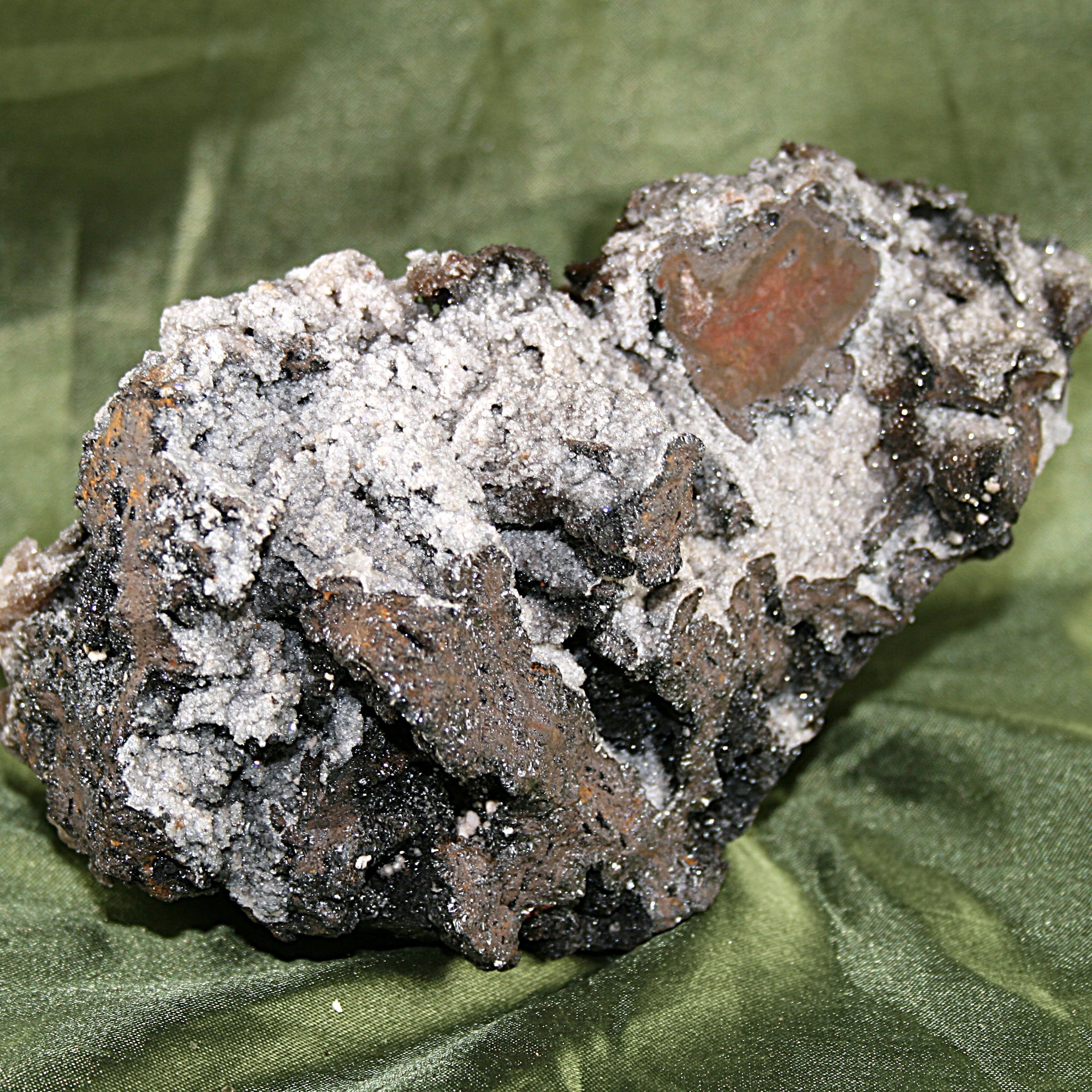 Hematite, Quartz with Calcite