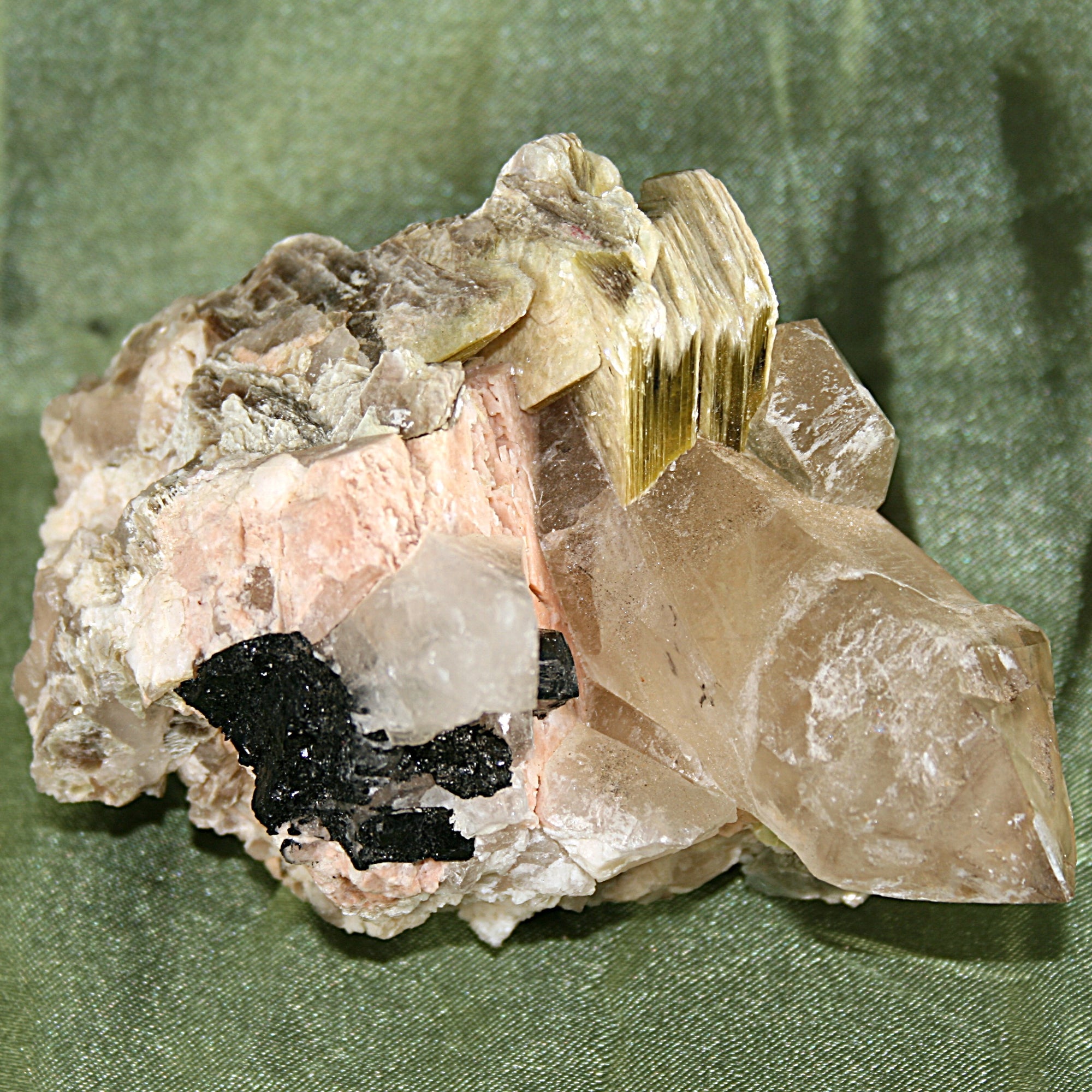 Smokey Quartz, Black Tourmaline, and Mica Matrix