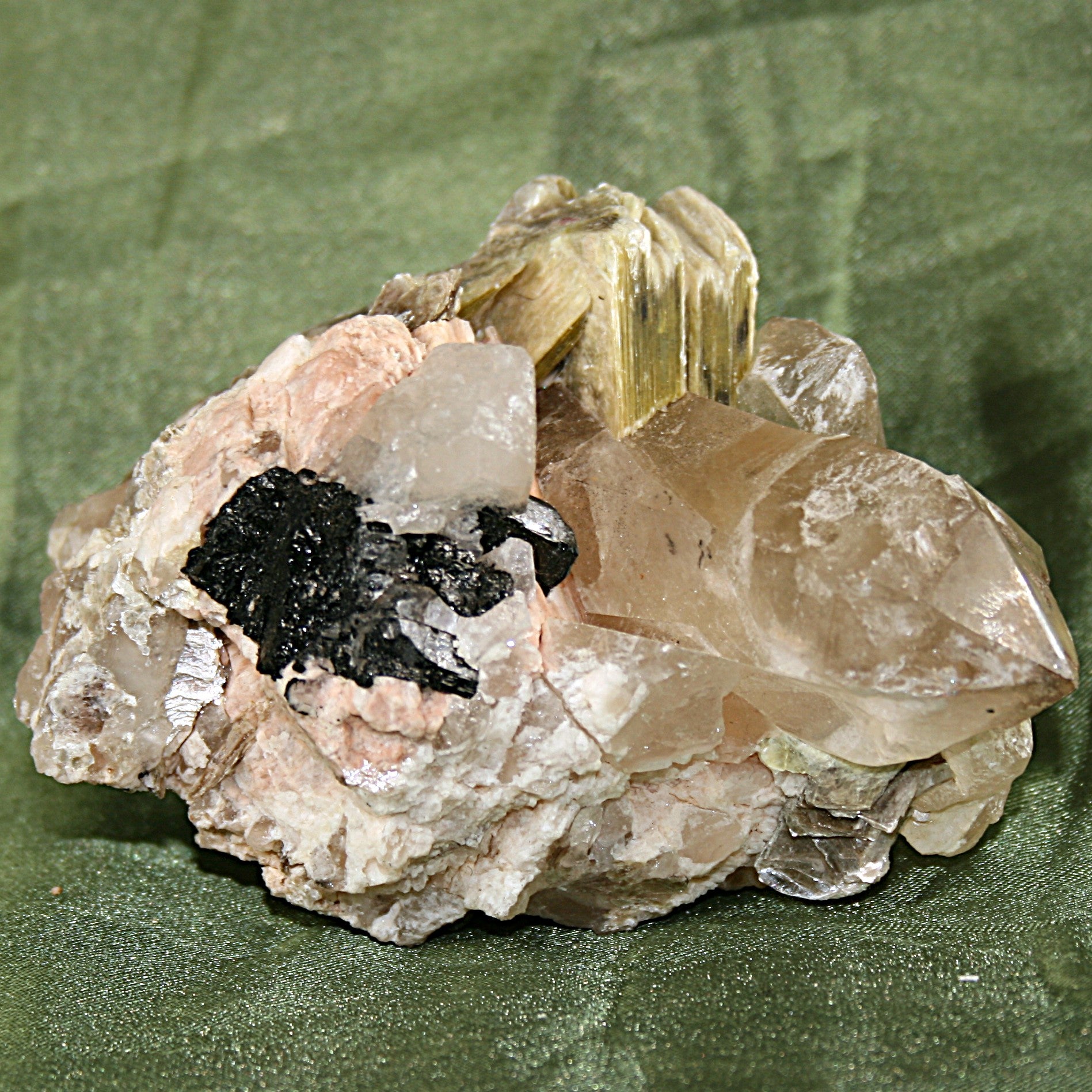 Smokey Quartz, Black Tourmaline, and Mica Matrix