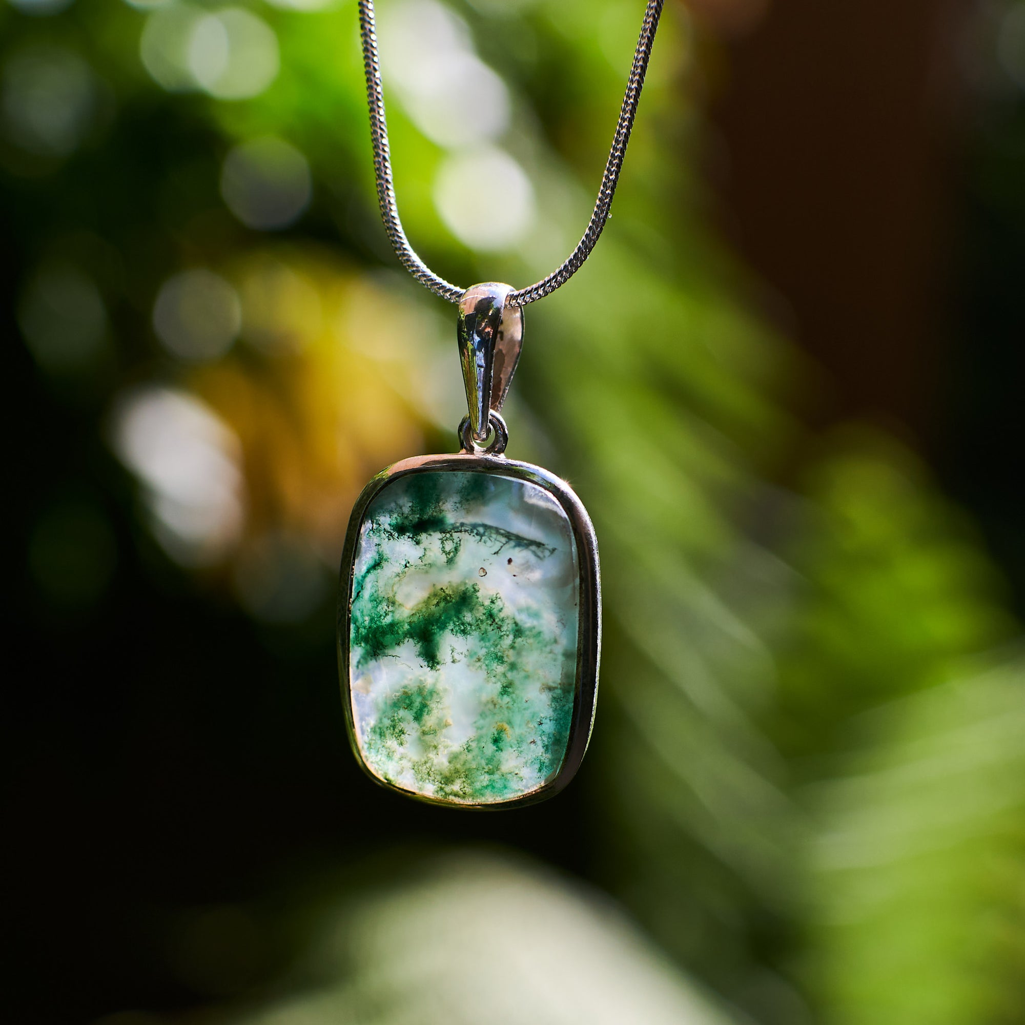 Green Moss Agate Pendant