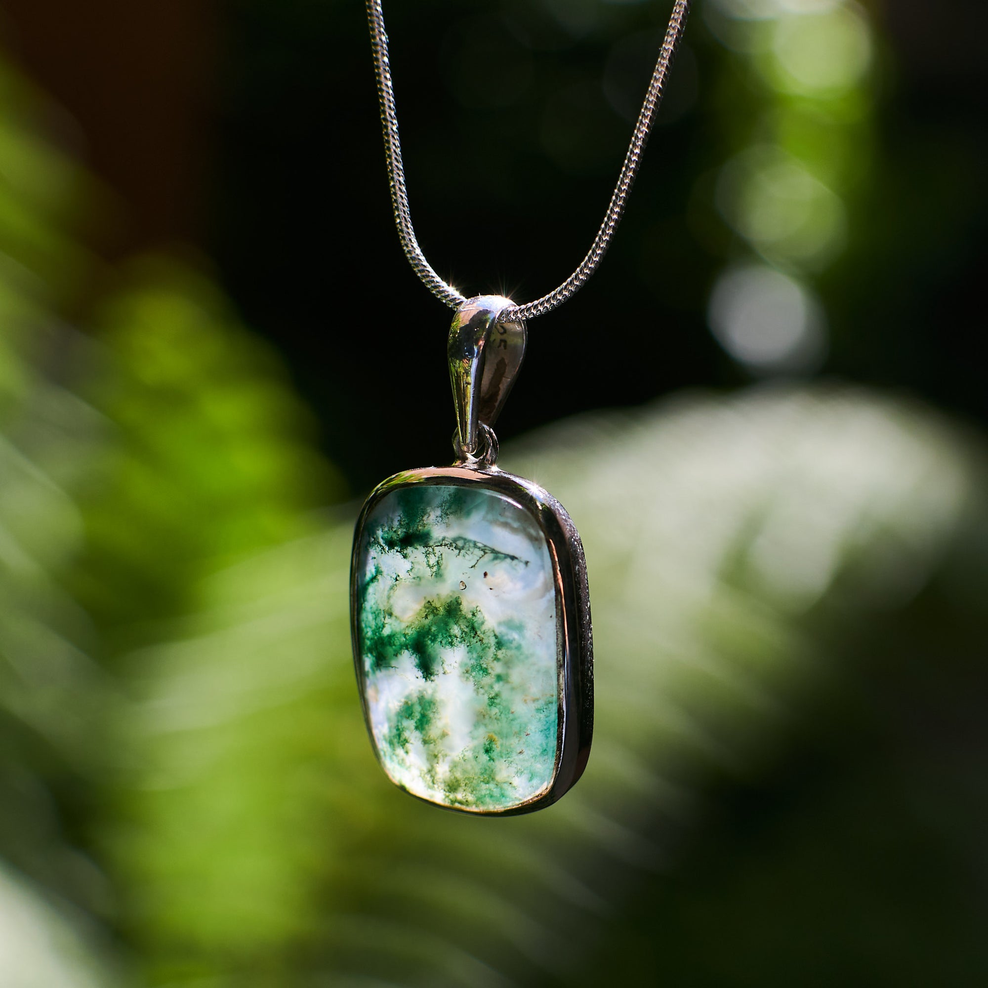 Green Moss Agate Pendant