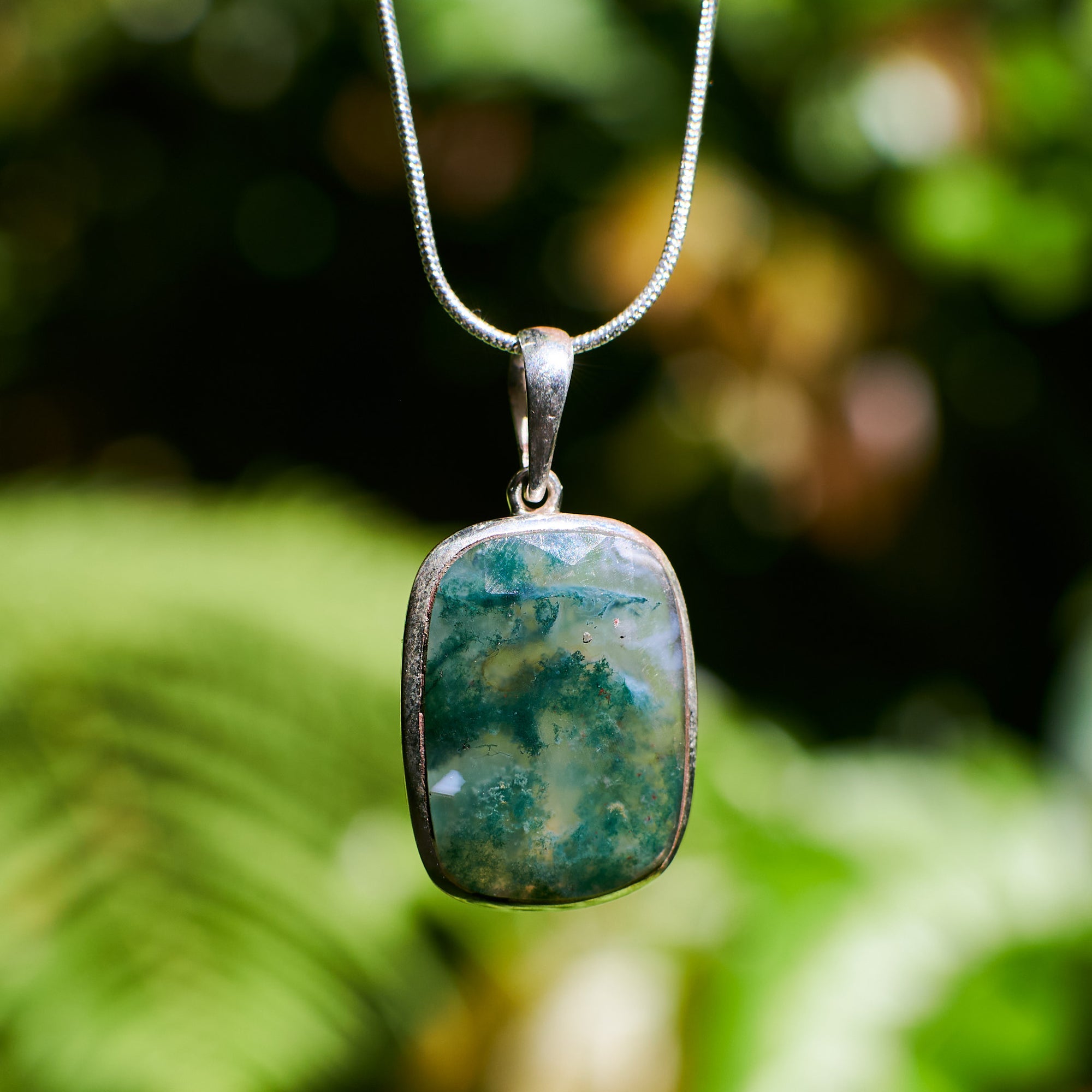 Green Moss Agate Pendant