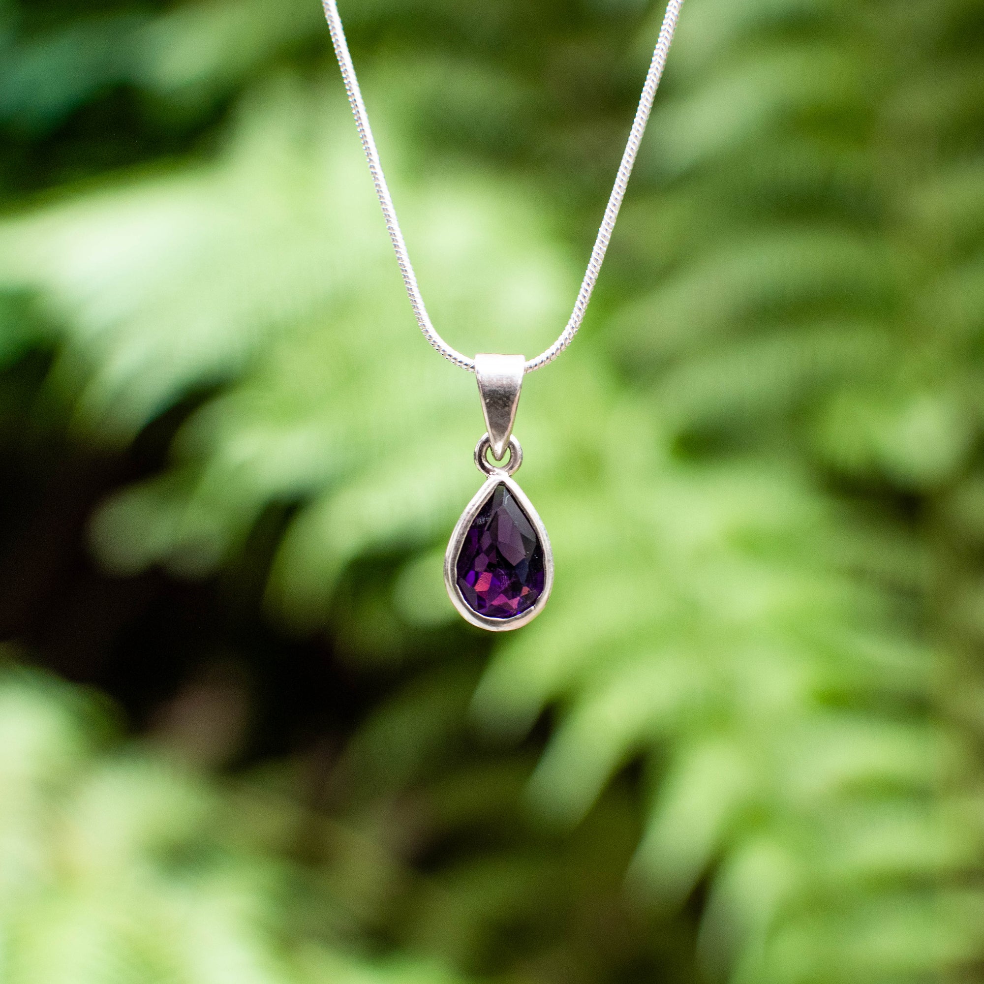 Faceted Amethyst Teardrop Pendant