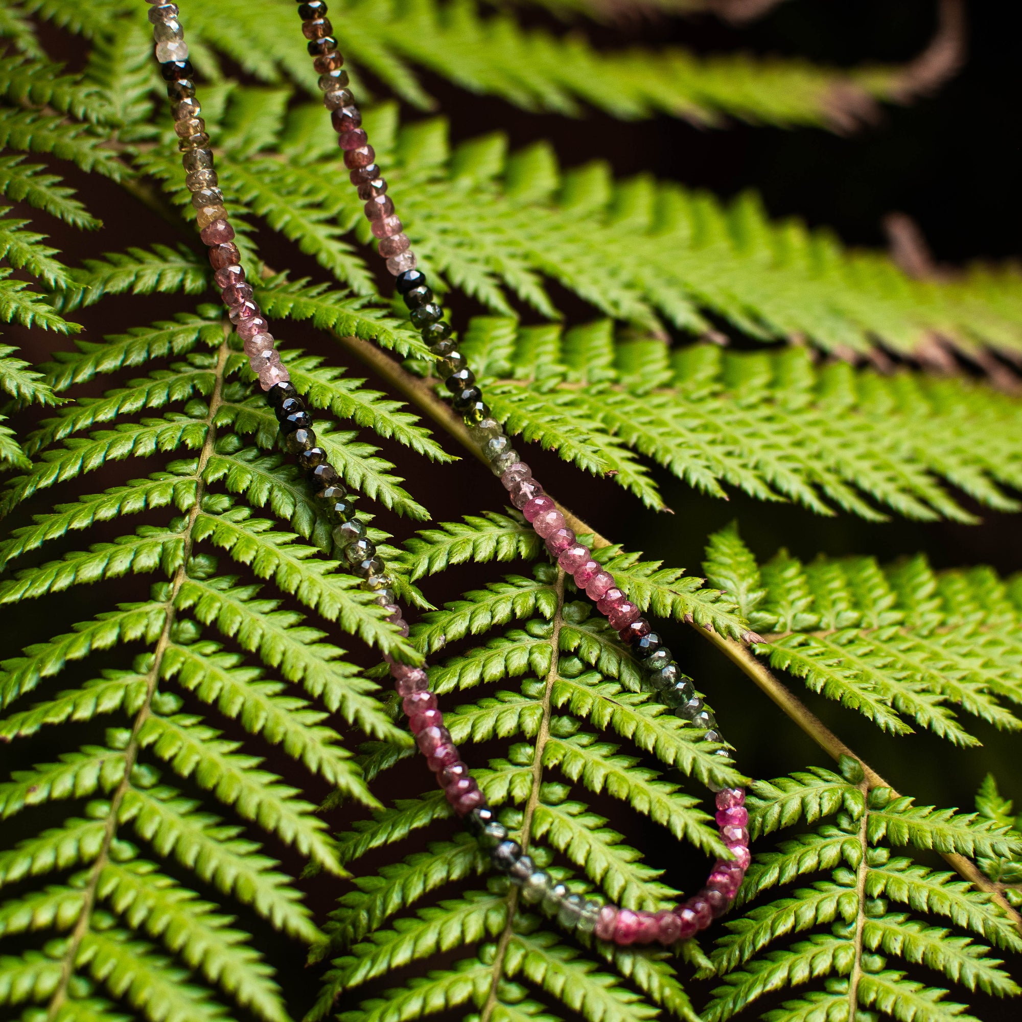 Beaded Watermelon Tourmaline Necklace