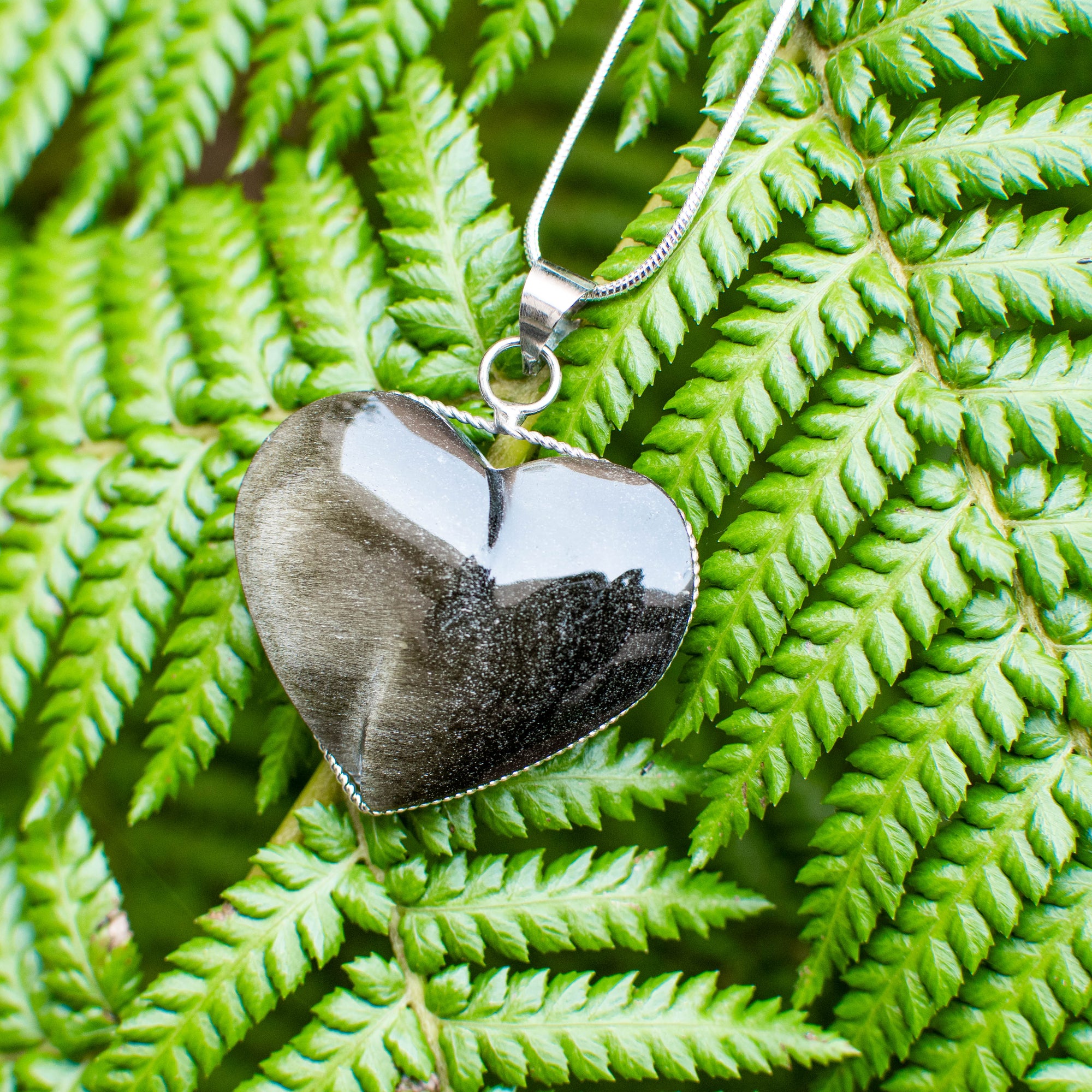 Gold Sheen Obsidian Heart Pendant