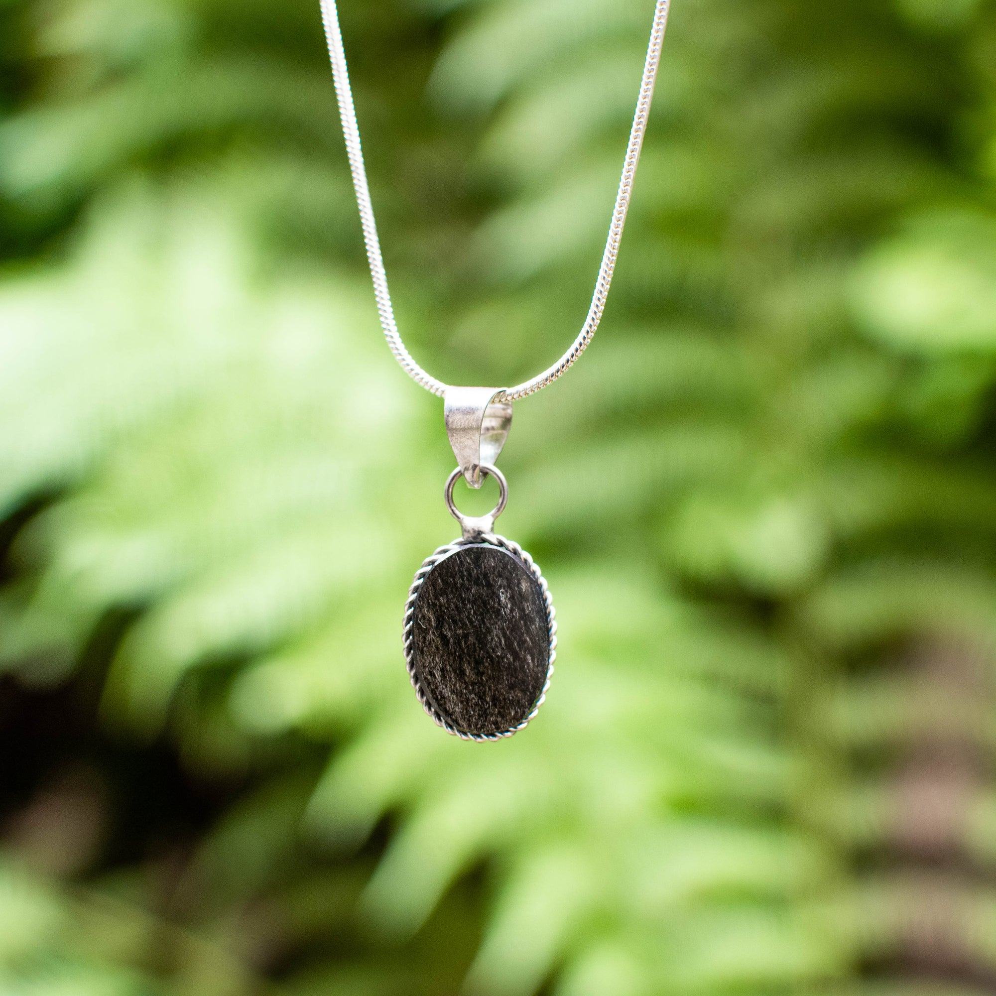 Gold Sheen Obsidian Oval Pendant