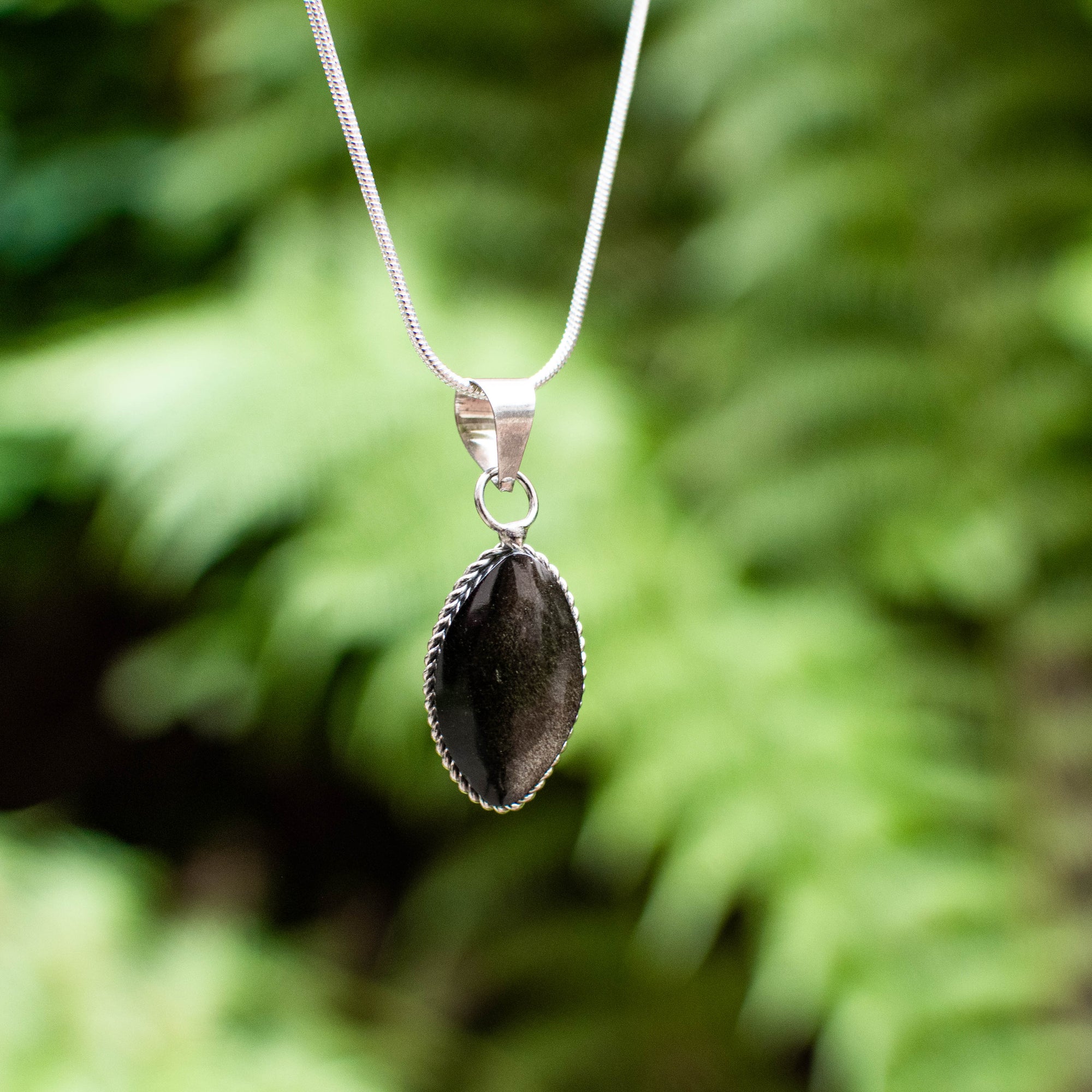 Gold Sheen Obsidian Pendant