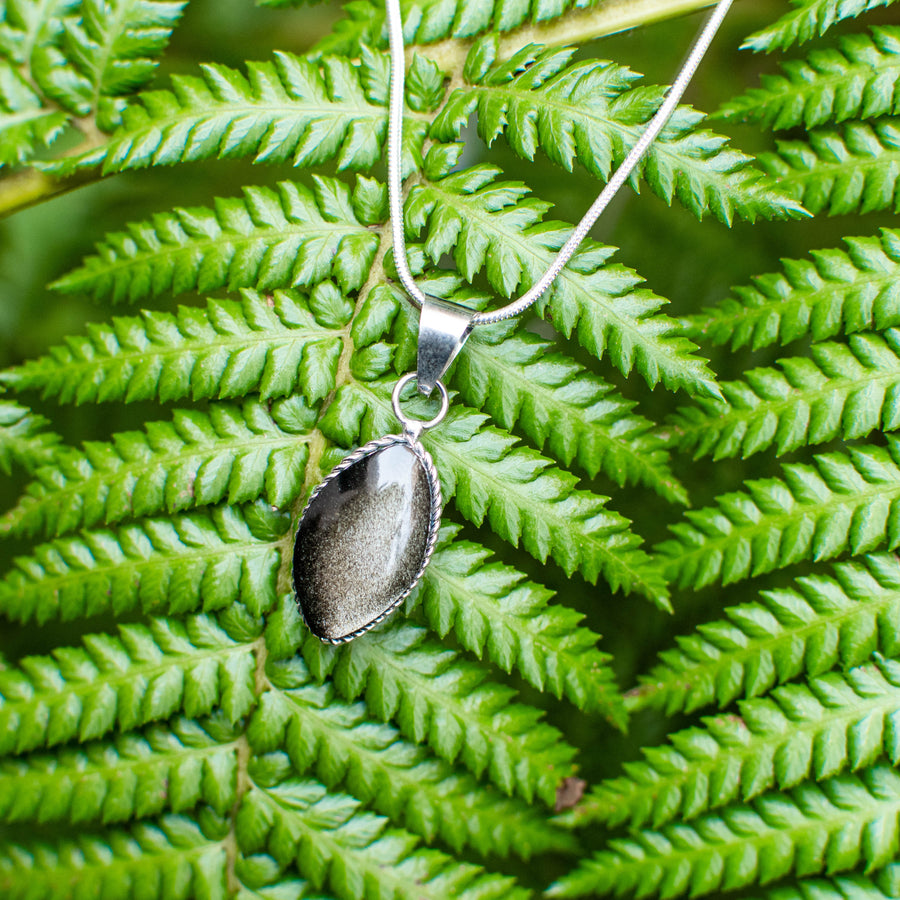 Gold Sheen Obsidian Pendant