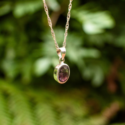 Faceted Oval Super 7 Pendant