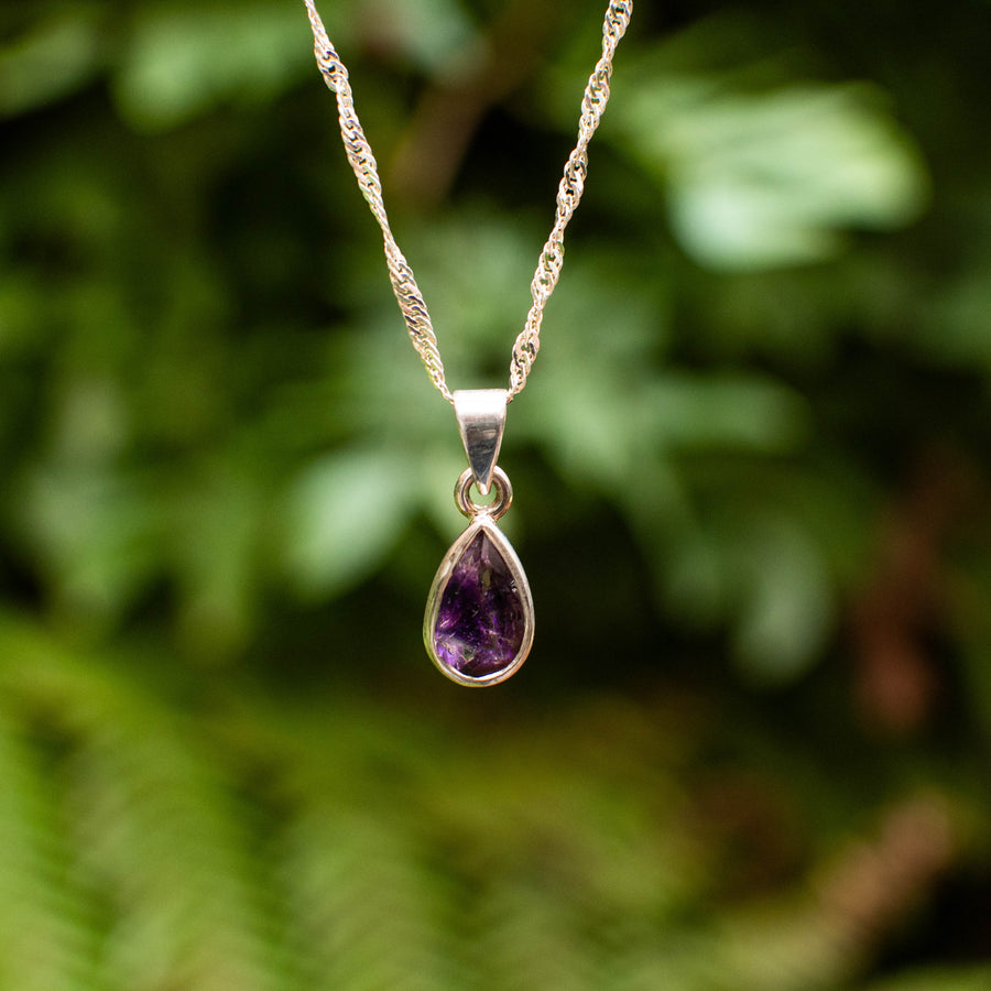 Faceted Super 7 Teardrop Pendant
