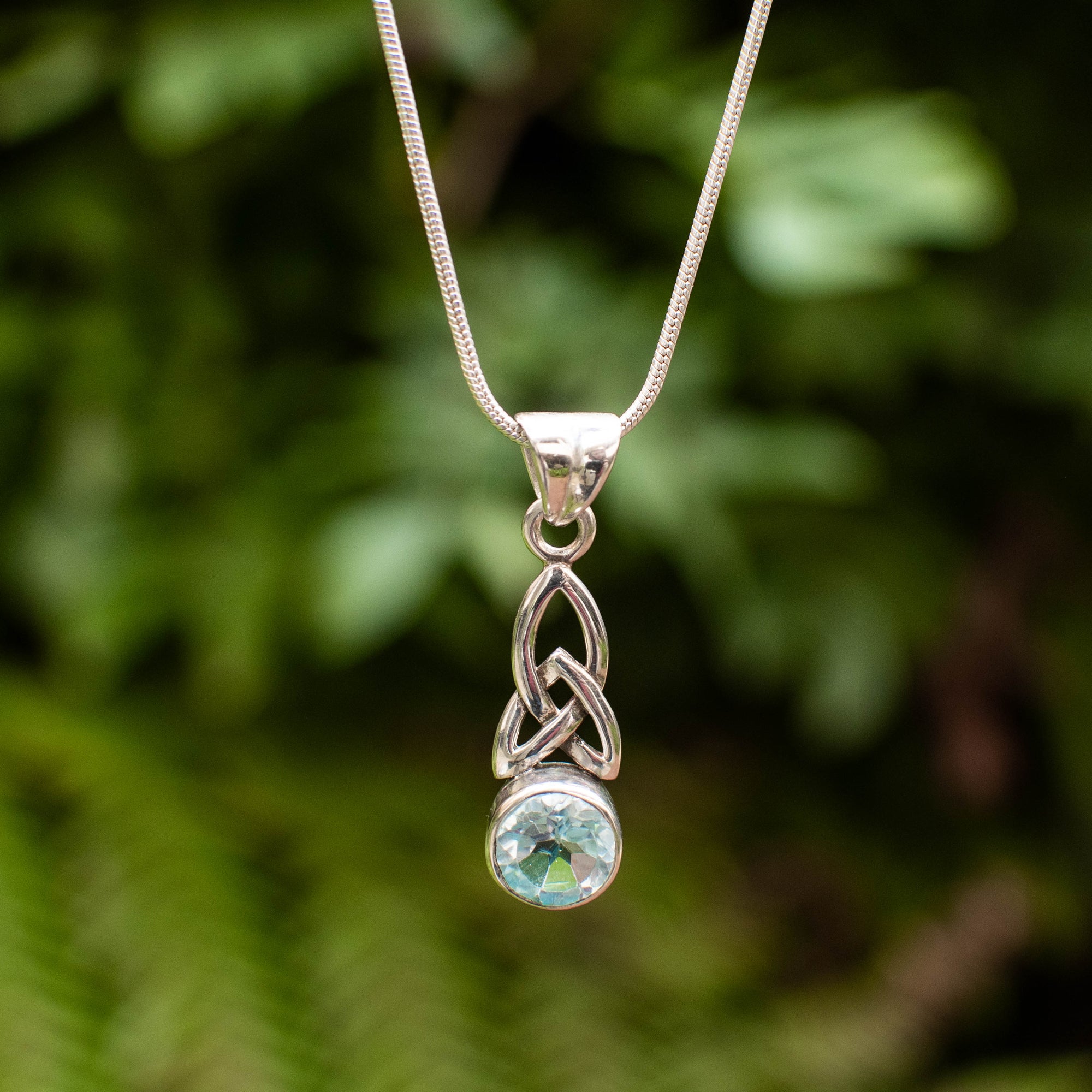 Braided Blue Topaz Pendant