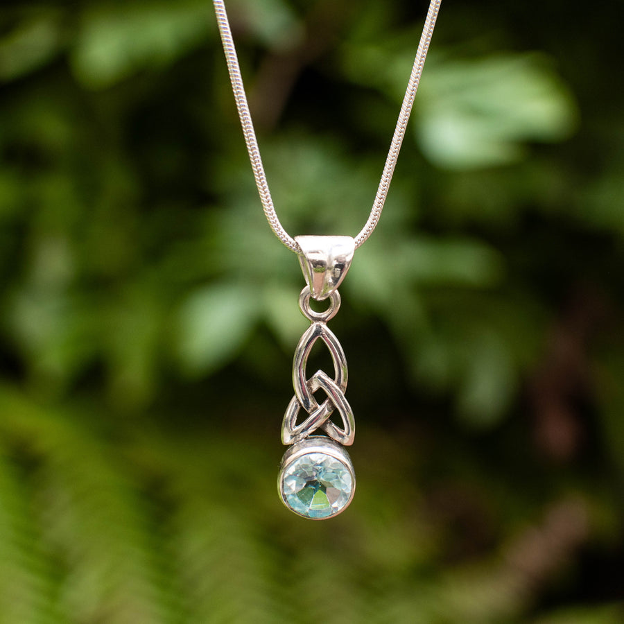 Braided Blue Topaz Pendant