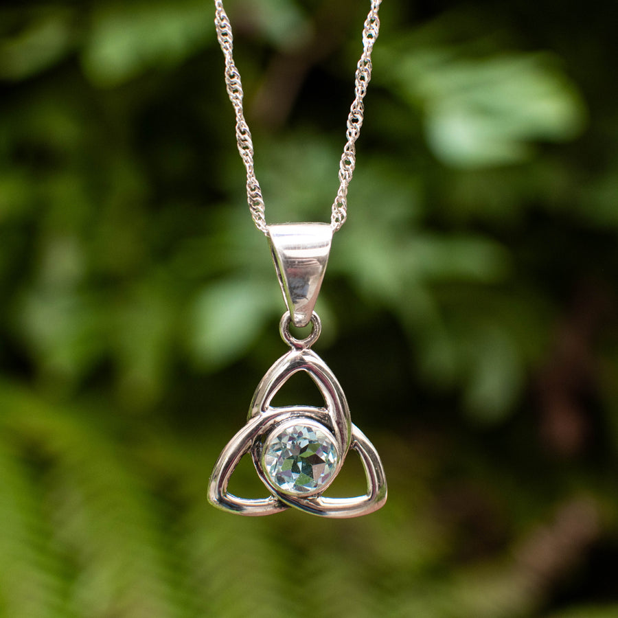 Celtic Knot Blue Topaz Pendant