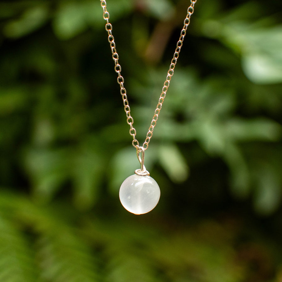 Polished Selenite Sphere Pendant