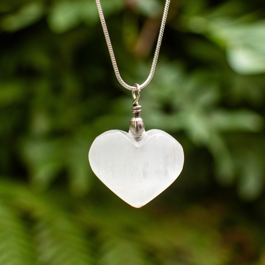 Selenite Heart Pendant