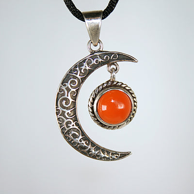 Carnelian Moon Necklace