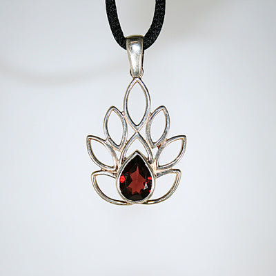 Garnet Flower Pendant