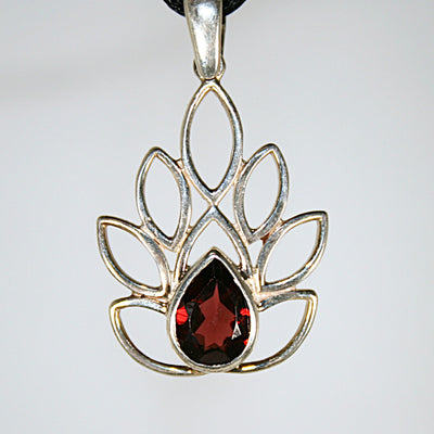 Garnet Flower Pendant