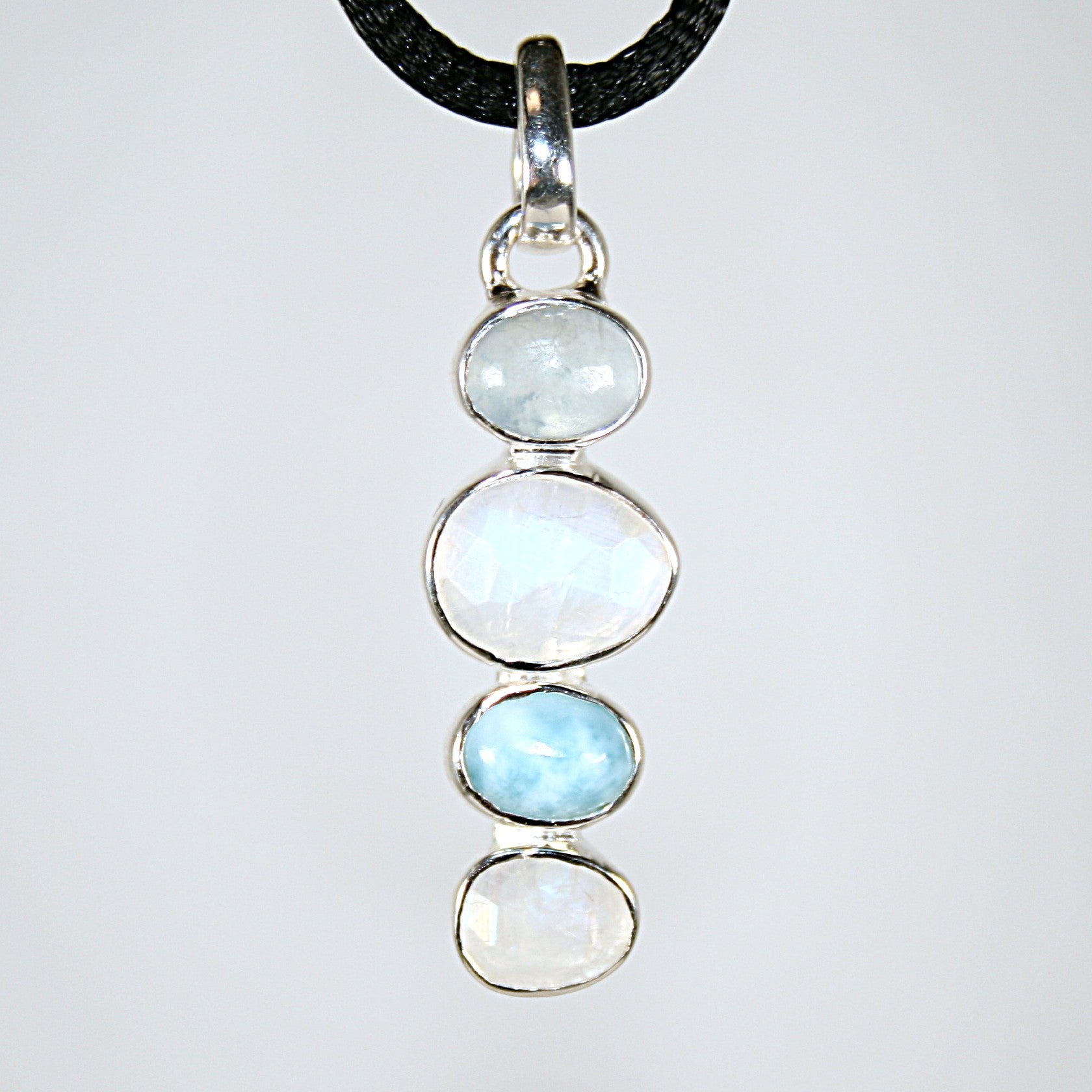Moonstone, Labradorite & Larimar Pendant
