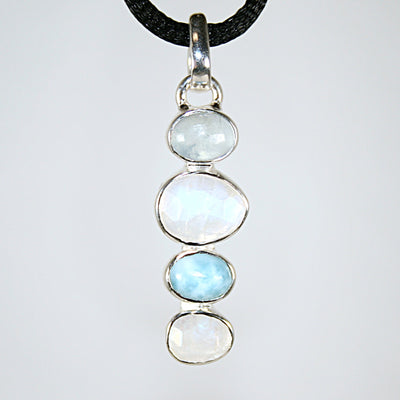 Moonstone, Labradorite & Larimar Pendant