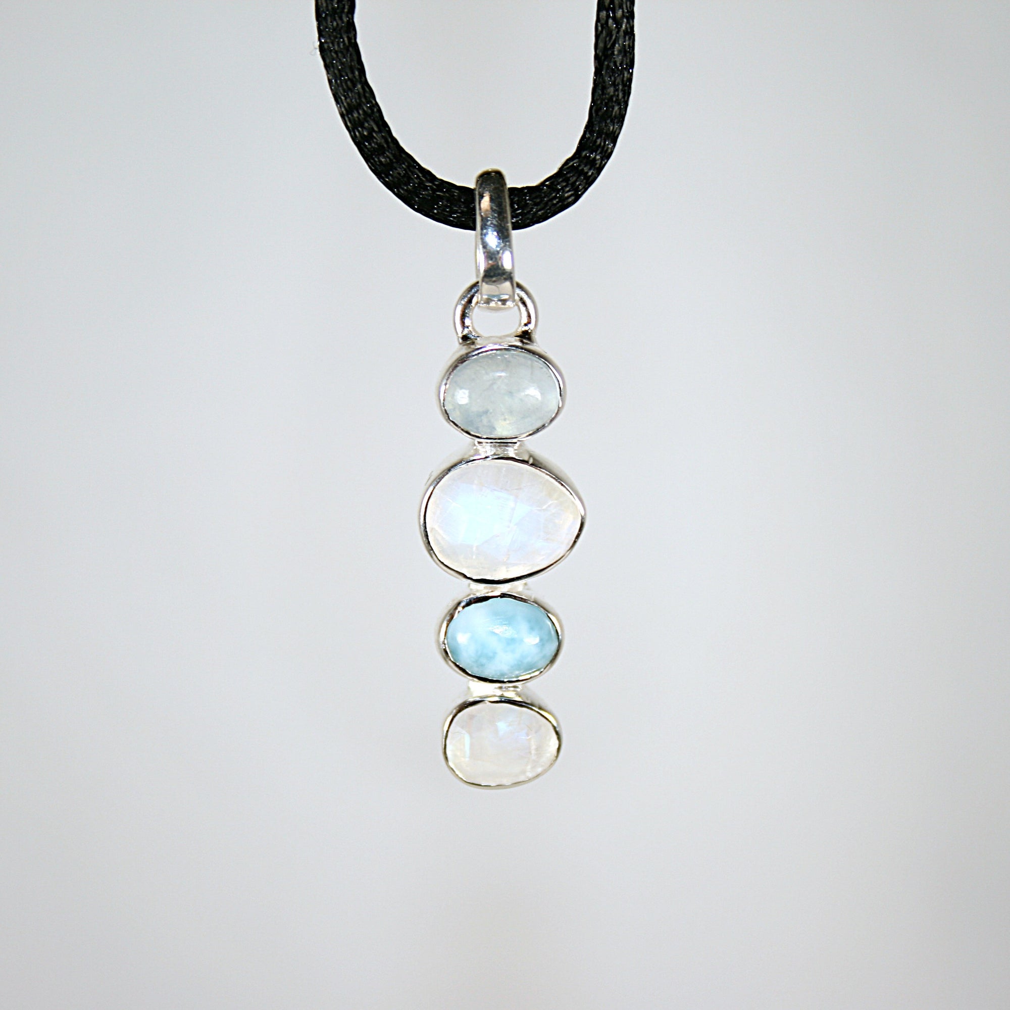 Moonstone, Labradorite & Larimar Pendant