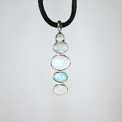 Moonstone, Labradorite & Larimar Pendant