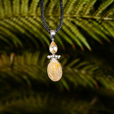 Rutilated Quartz with Citrine Pendant