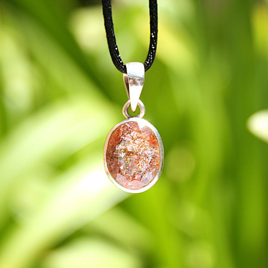 Sunstone Faceted Pendant