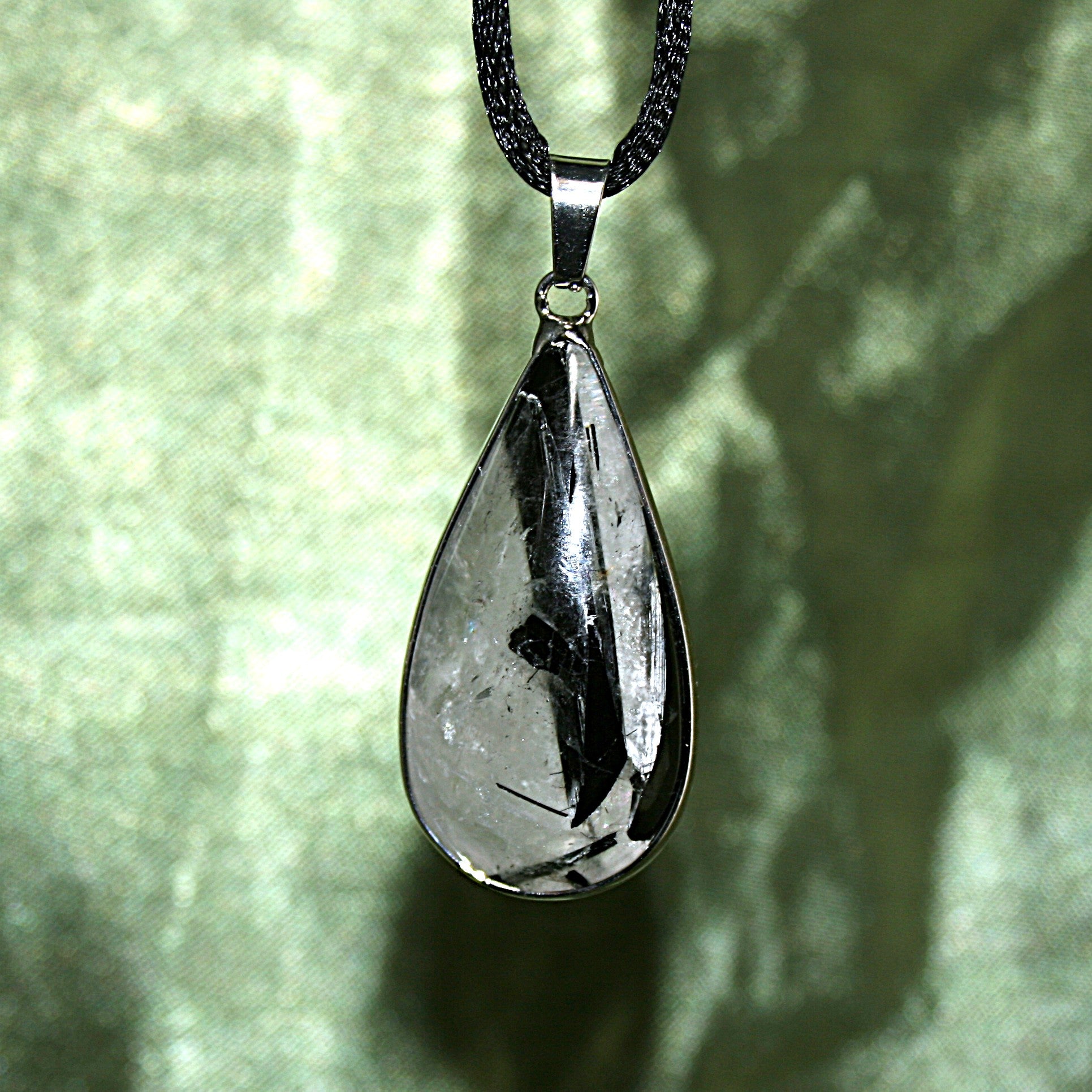 Rutilated Quartz Teardrop Pendant