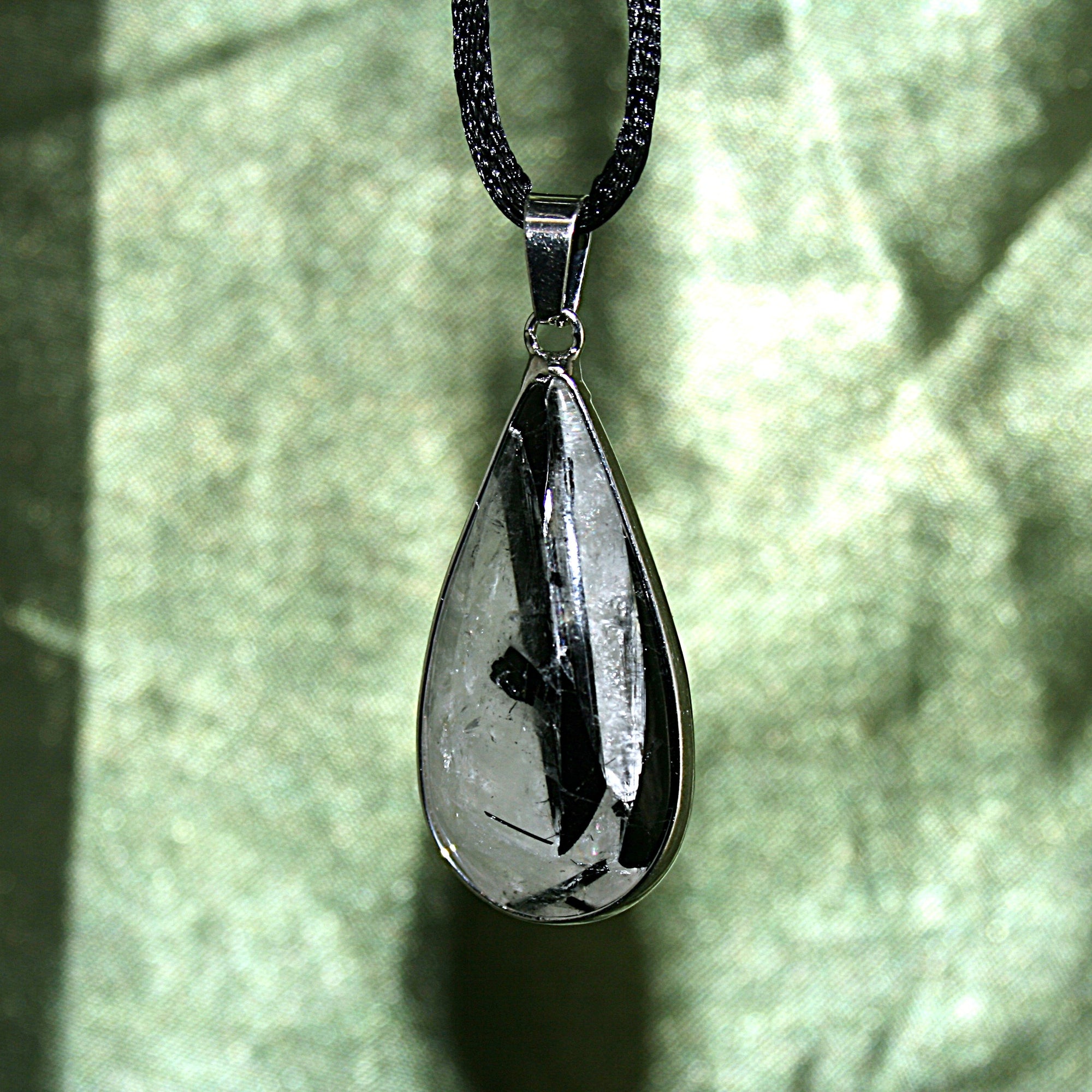 Rutilated Quartz Teardrop Pendant