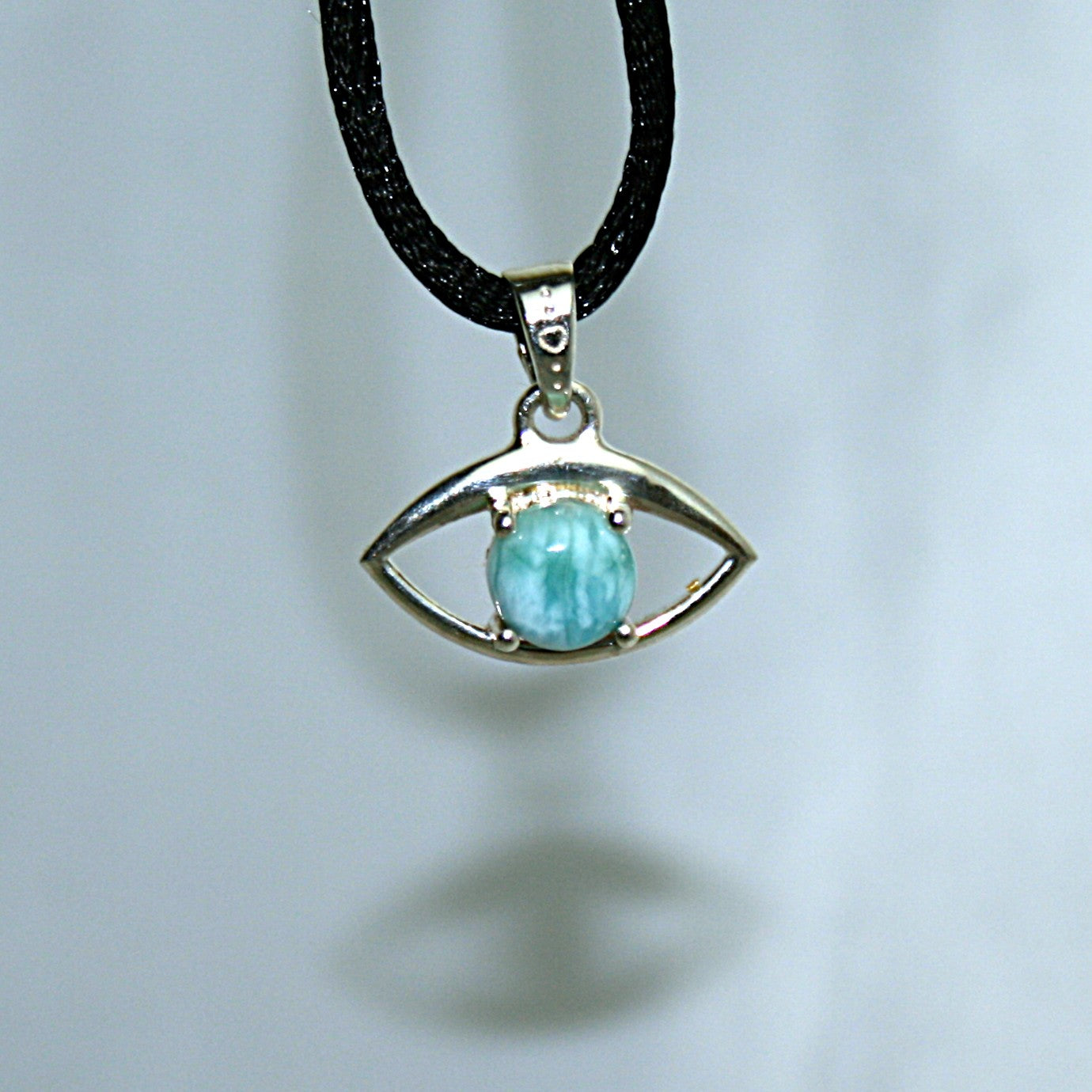Larimar Evil Eye Pendant