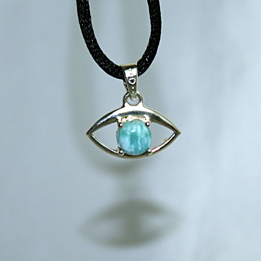 Larimar Evil Eye Pendant