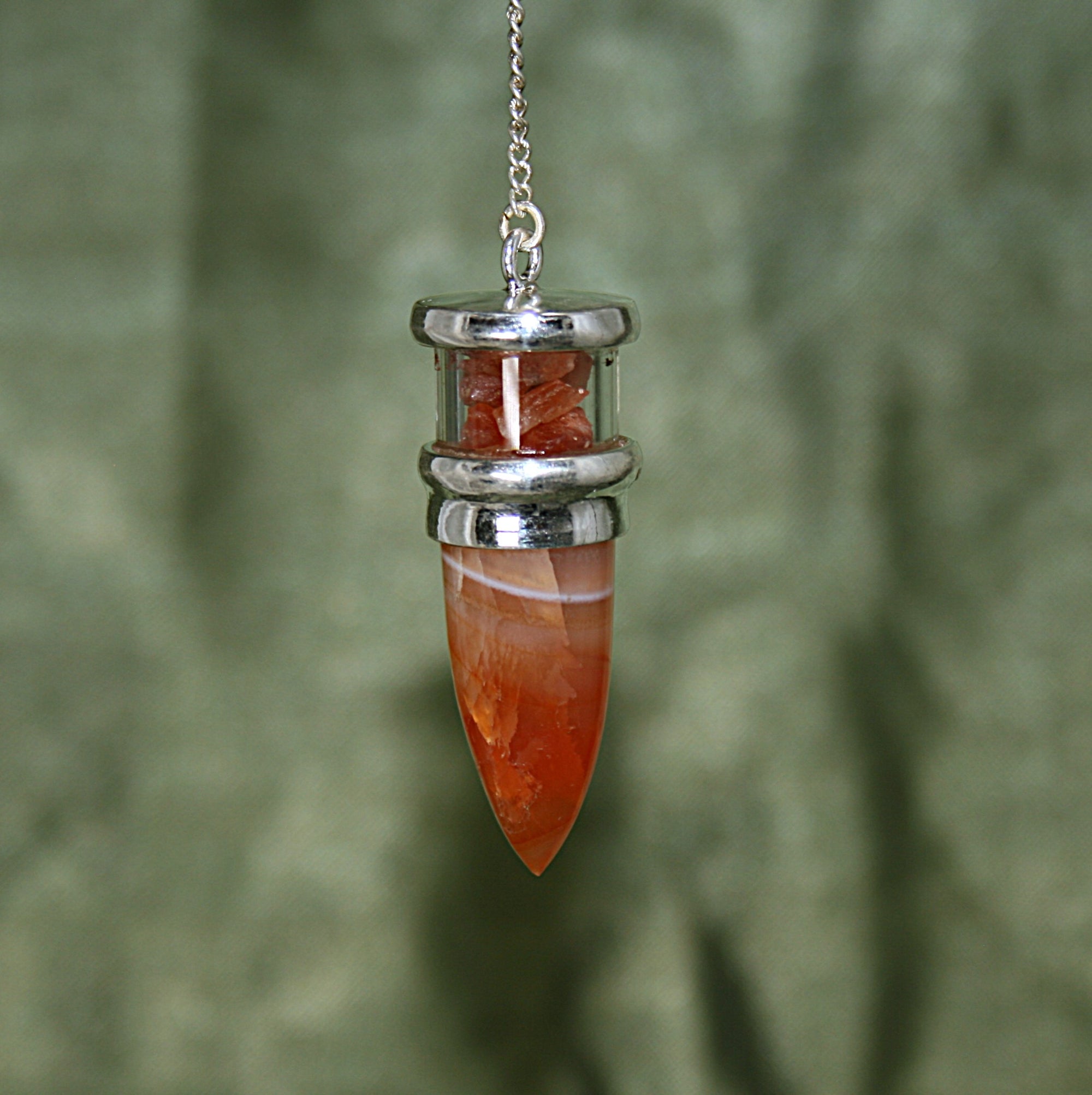 Carnelian and Sunstone Pendulum