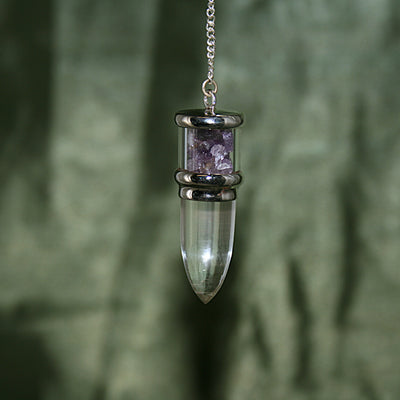 Clear Quartz and Amethyst Pendulum