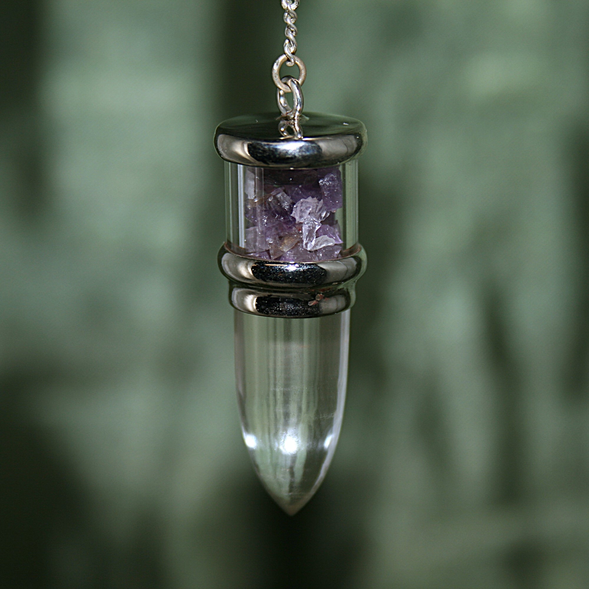Clear Quartz and Amethyst Pendulum