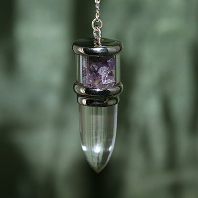 Clear Quartz and Amethyst Pendulum