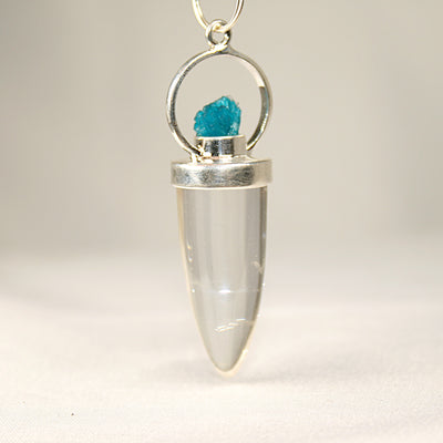 Clear Quartz Pendulum with Cavansite