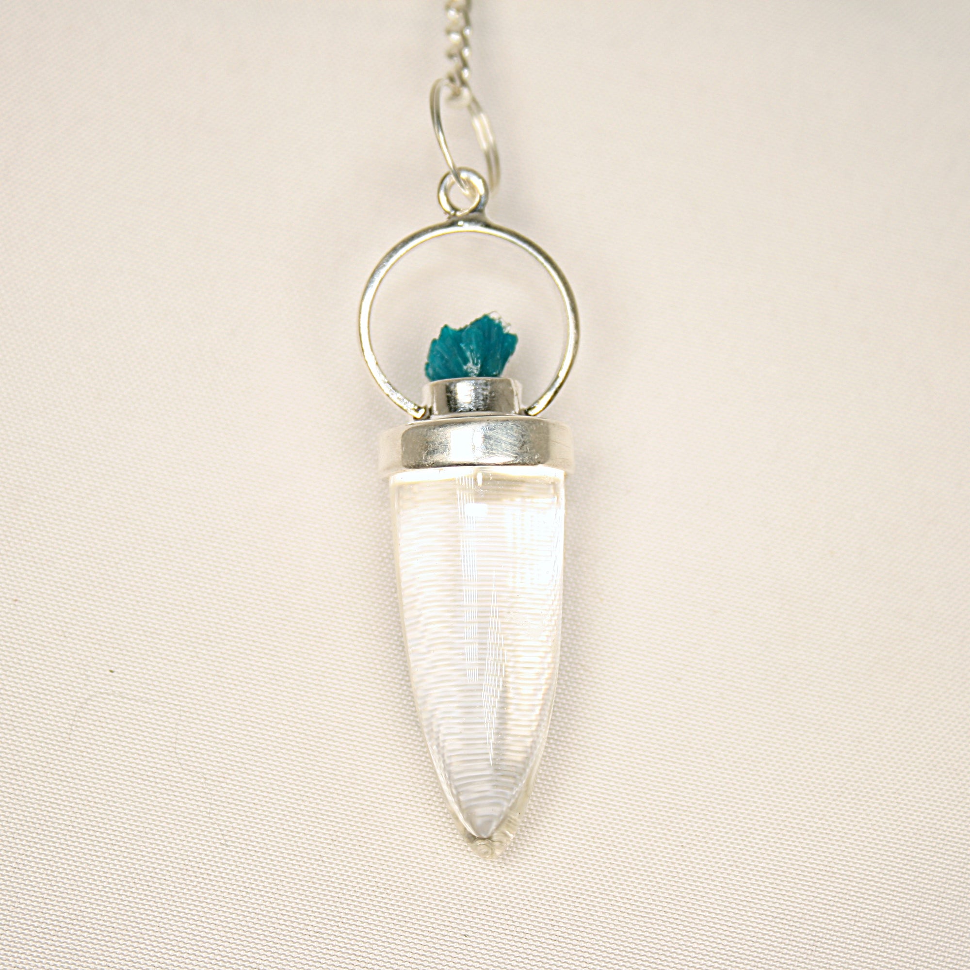 Clear Quartz Pendulum with Cavansite