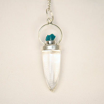 Clear Quartz Pendulum with Cavansite