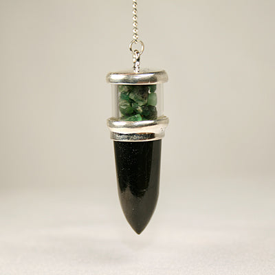Black Tourmaline and Emerald Pendulum