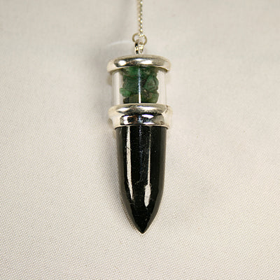 Black Tourmaline and Emerald Pendulum