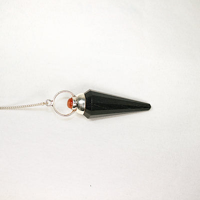Black Tourmaline and Sunstone Pendulum