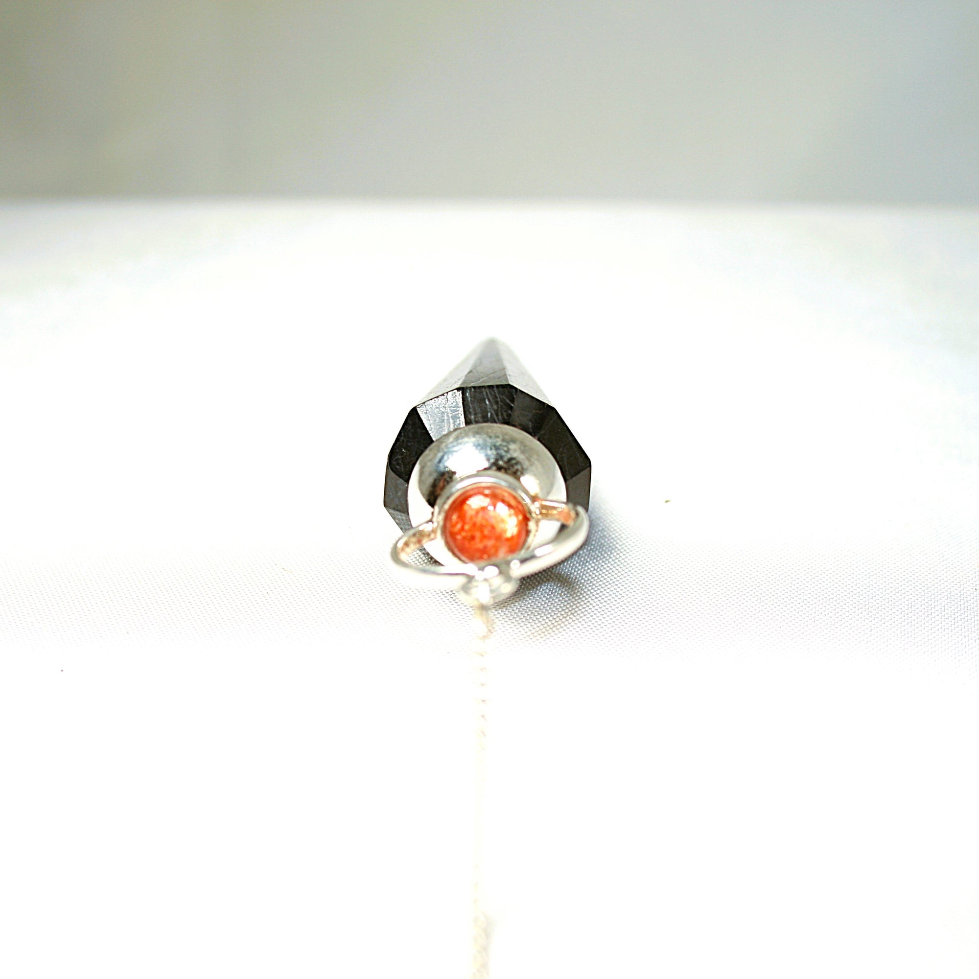 Black Tourmaline and Sunstone Pendulum