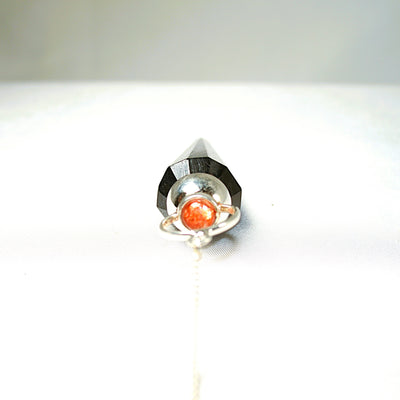 Black Tourmaline and Sunstone Pendulum