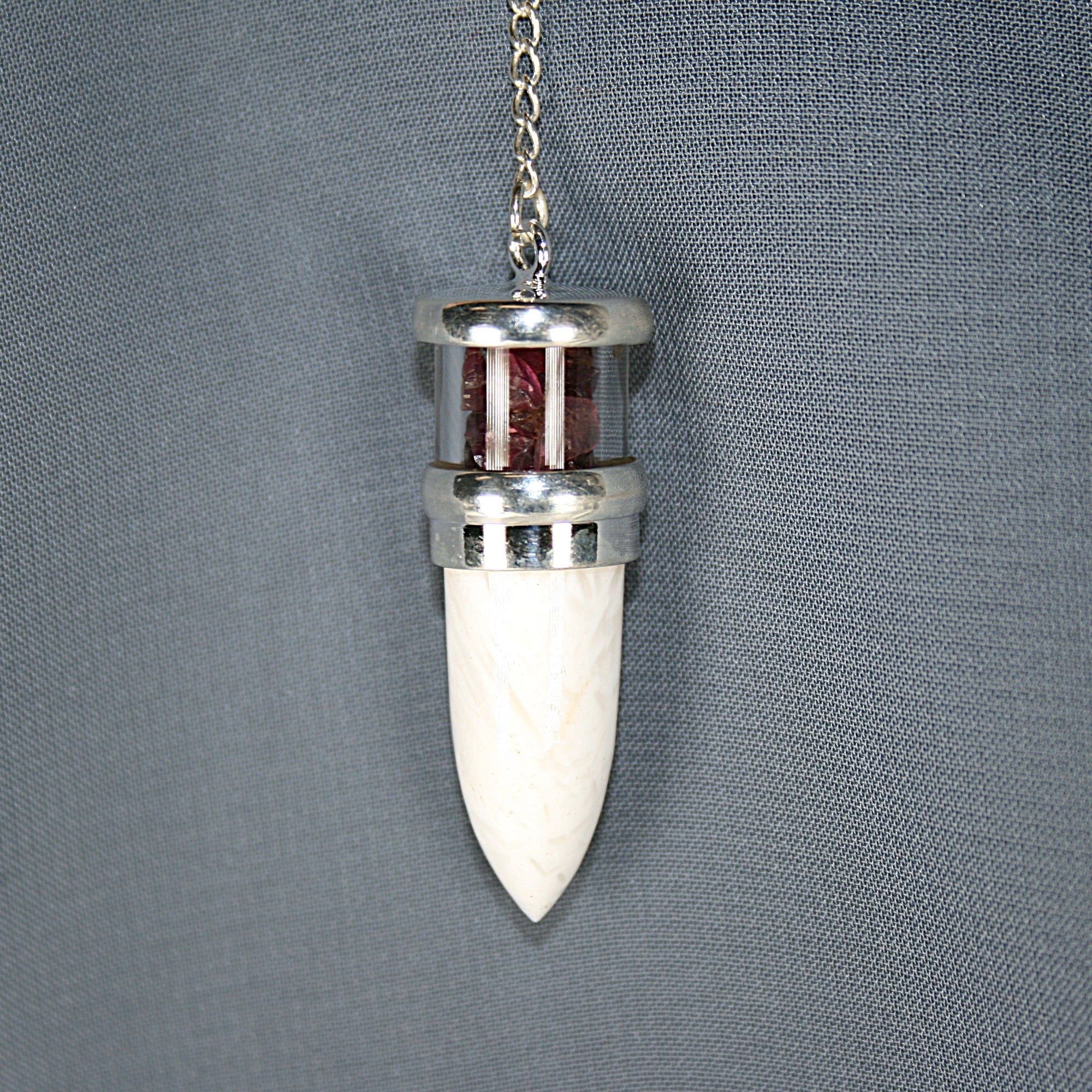 Scolecite and Garnet Pendulum