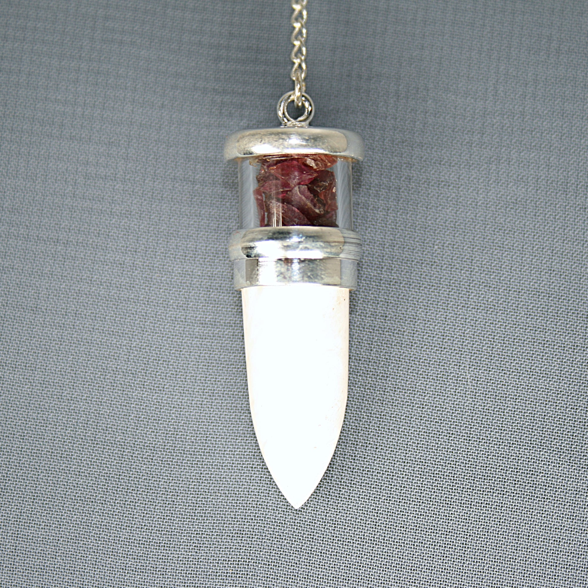 Scolecite and Garnet Pendulum