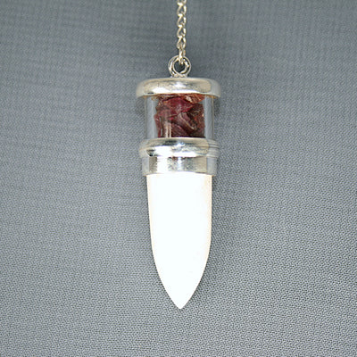 Scolecite and Garnet Pendulum